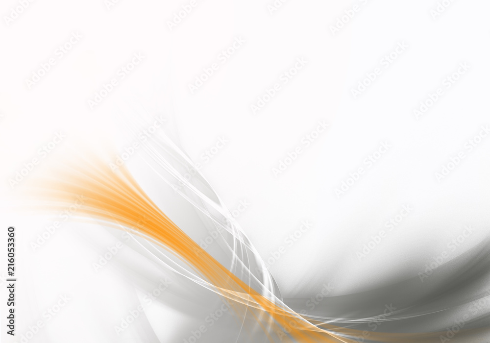 Abstract background waves. White, grey and orange abstract background. Stock Illustration