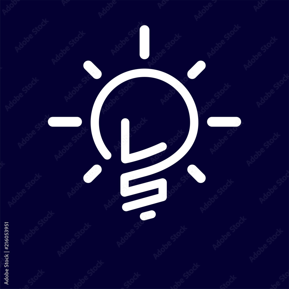 Fototapeta premium LS Initial Letter with creative bulb Logo vector element. Initial letter bulb Logo Template