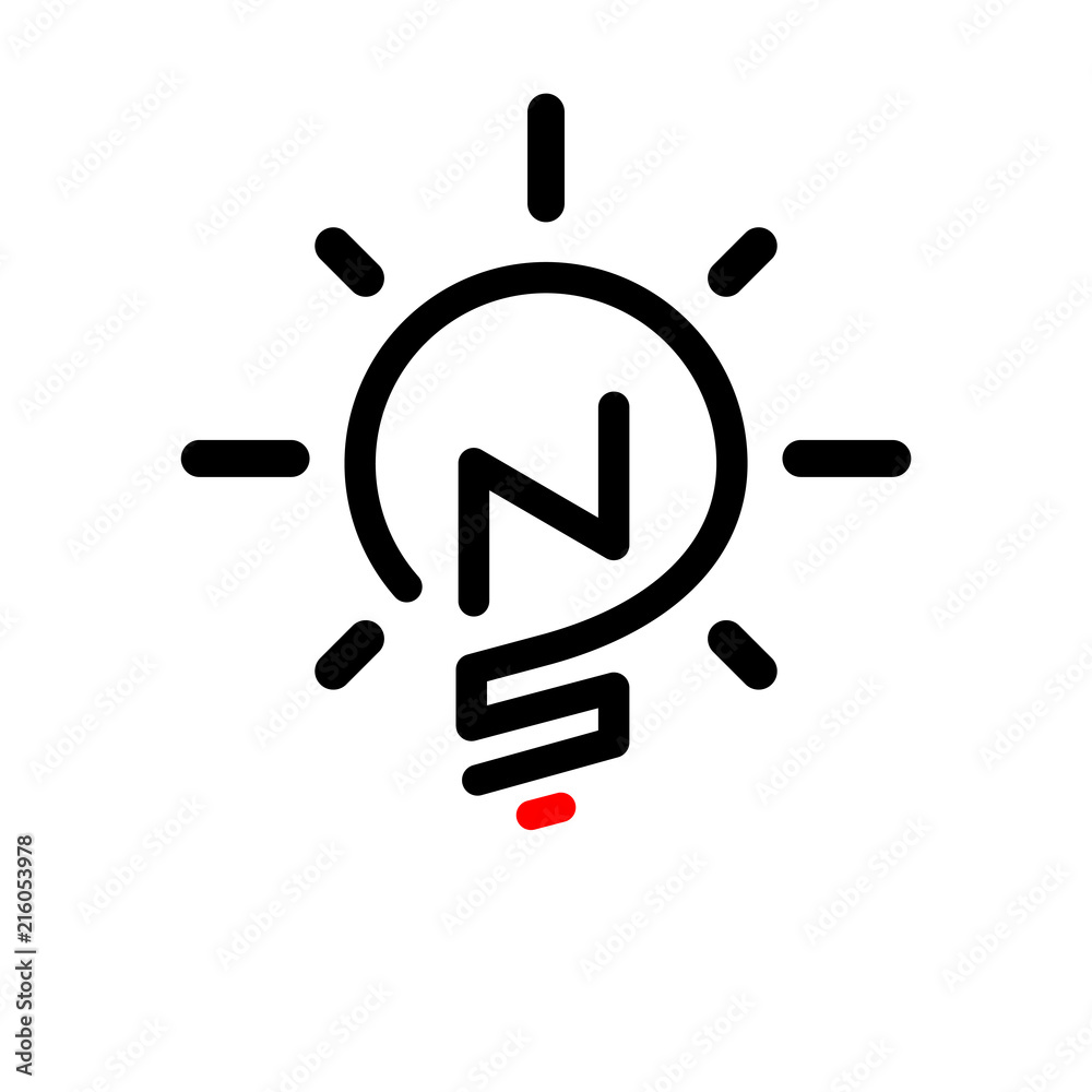 NS Initial Letter with creative bulb Logo vector element. Initial letter bulb Logo Template NS Initial Letter with creative bulb Logo vector element. Initial letter bulb Logo Template