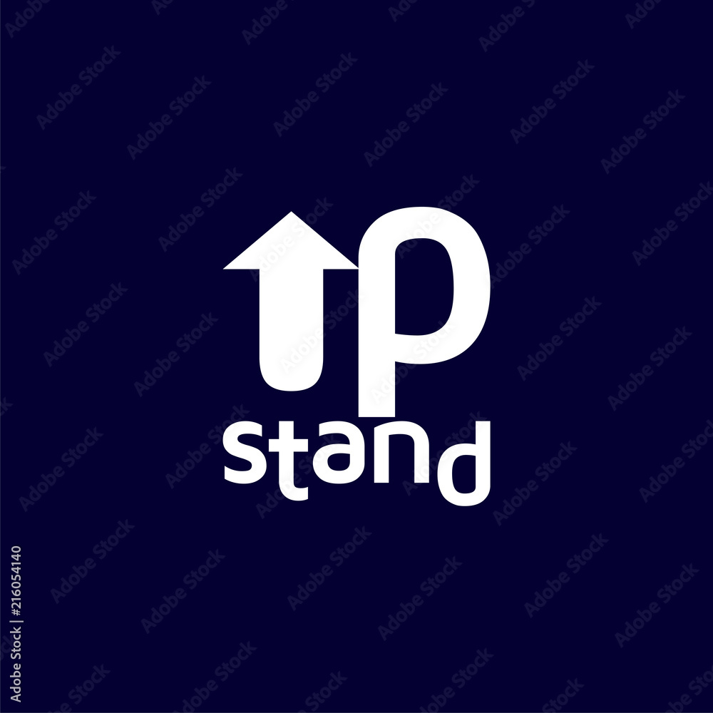 Fototapeta premium stand up text logotype vector template