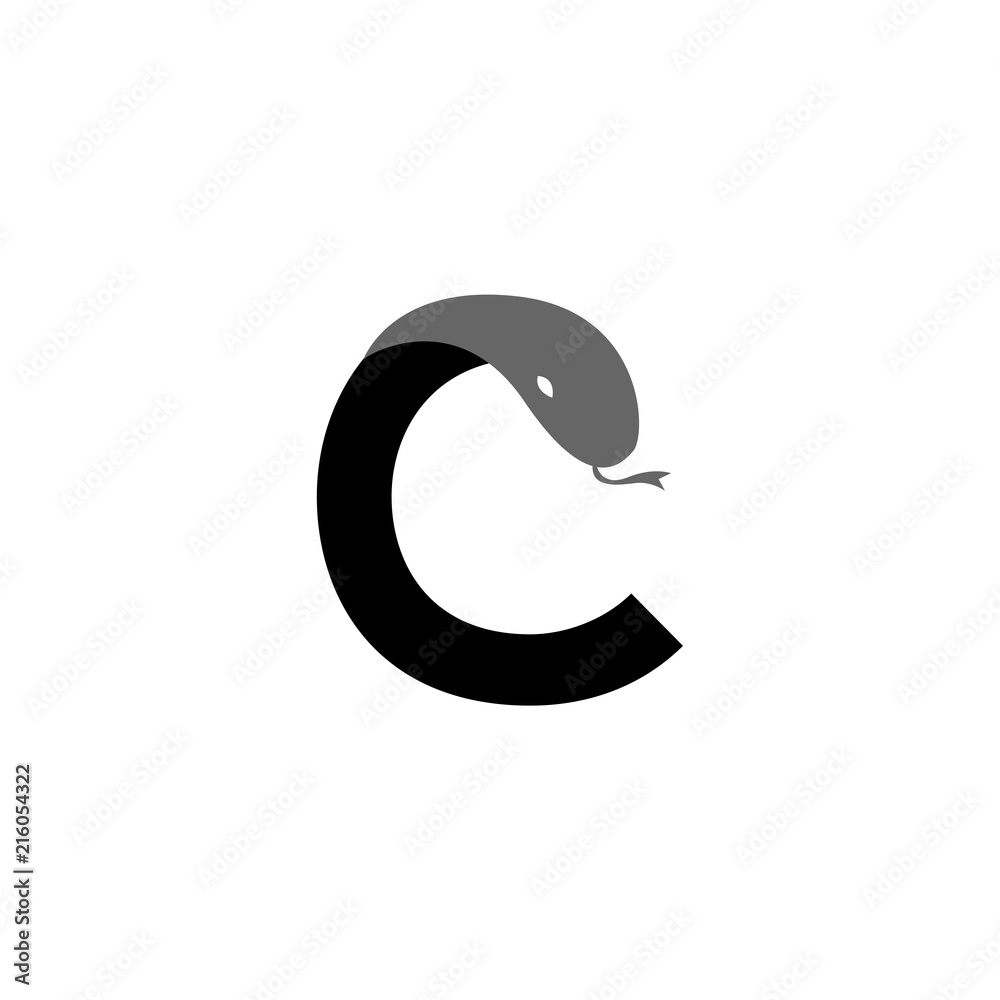 Naklejka premium C Letter Snake logo icon vector template