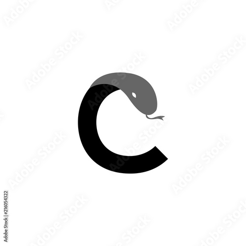 C Letter Snake logo icon vector template