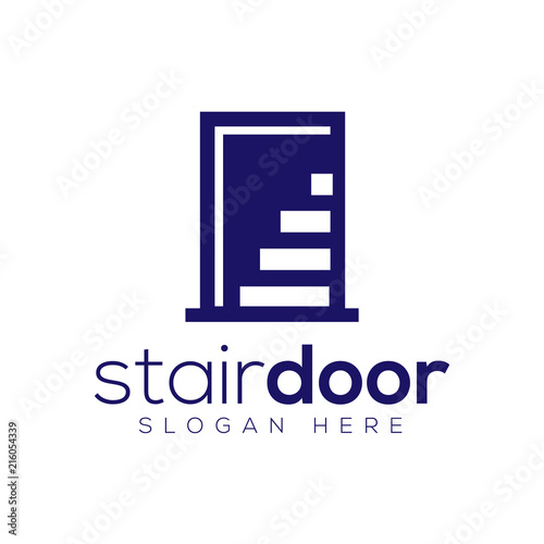 Stair Door logo icon vector template