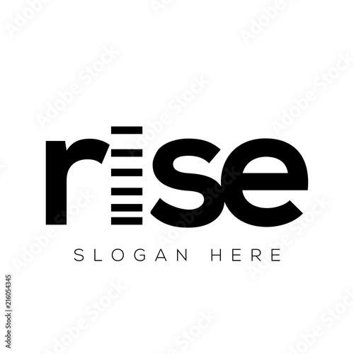 rise or raise stair text logotype vector template