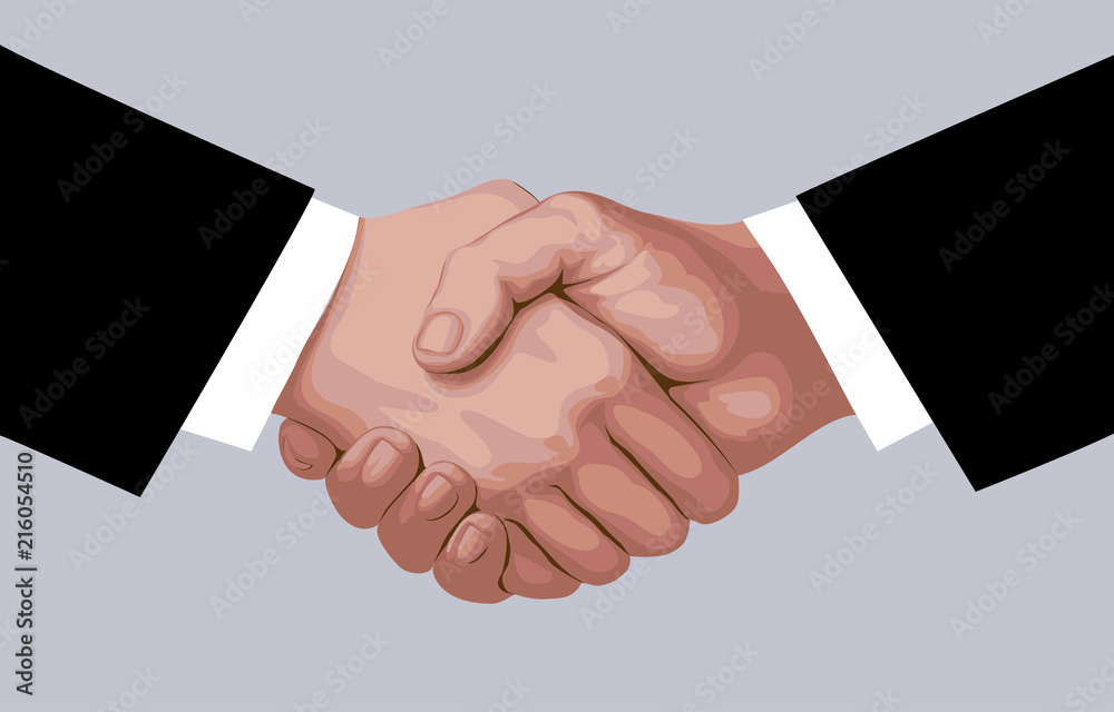 Handshake. Realistic flat EPS 8 vector illustration, isolated on light background. No. 2 Handshake. Realistic flat EPS 8 vector illustration, isolated on light background. No. 2