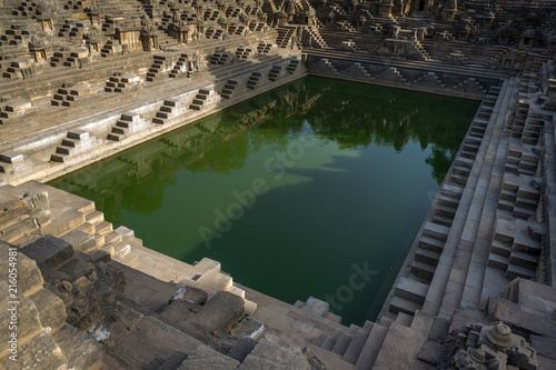 Lake of Modhera Sun Temple, one of the ancient temple of Sun Temple and Heritage site, near Ahmedabad, India.  photo