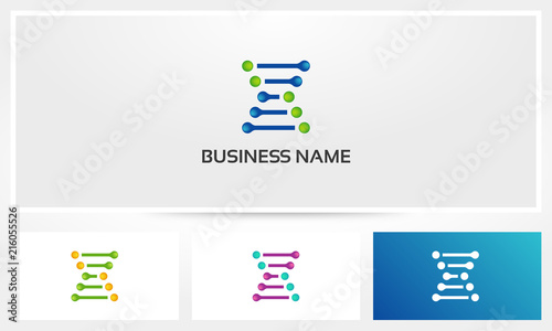 DNA Dots Lines Genetic Helix Logo