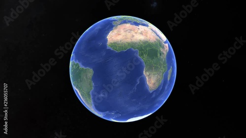 Madagascar with flag. 3d earth in space - zoom in Madagascar outer, created using ultra high res NASA