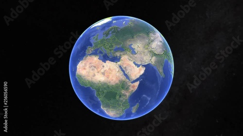Malta with flag. 3d earth in space - zoom in Malta outer, created using ultra high res NASA