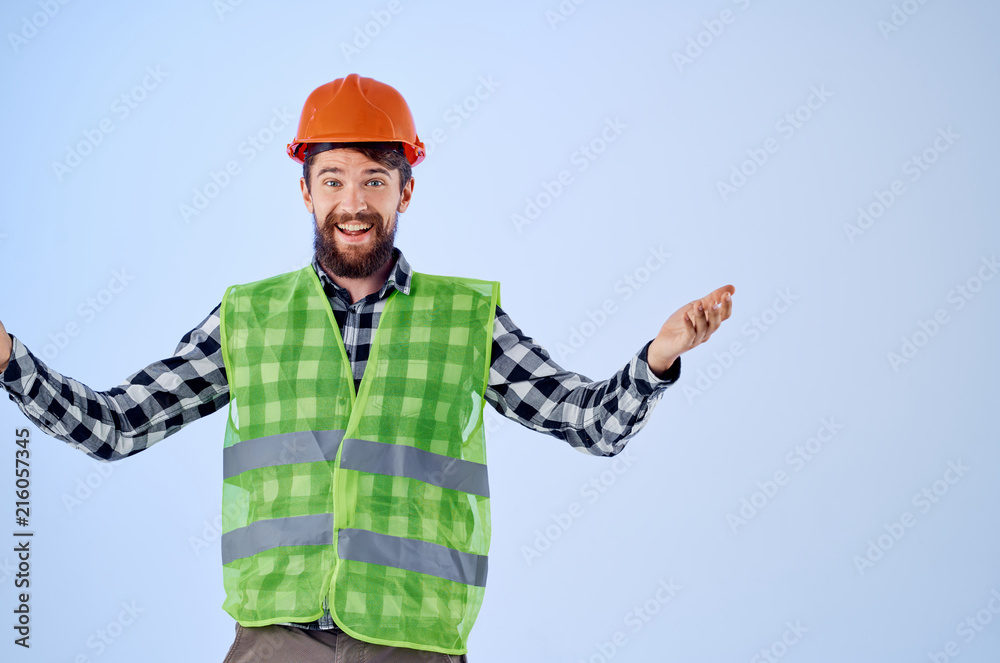 happy builder in helmet happy builder in helmet