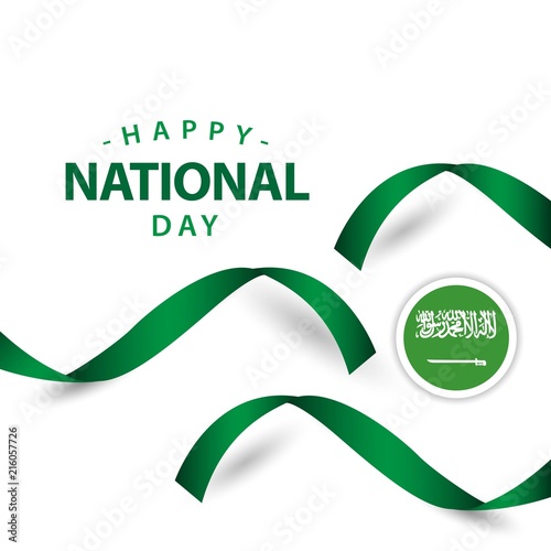 Happy Saudi Arabia National Day Vector Template Design Illustration