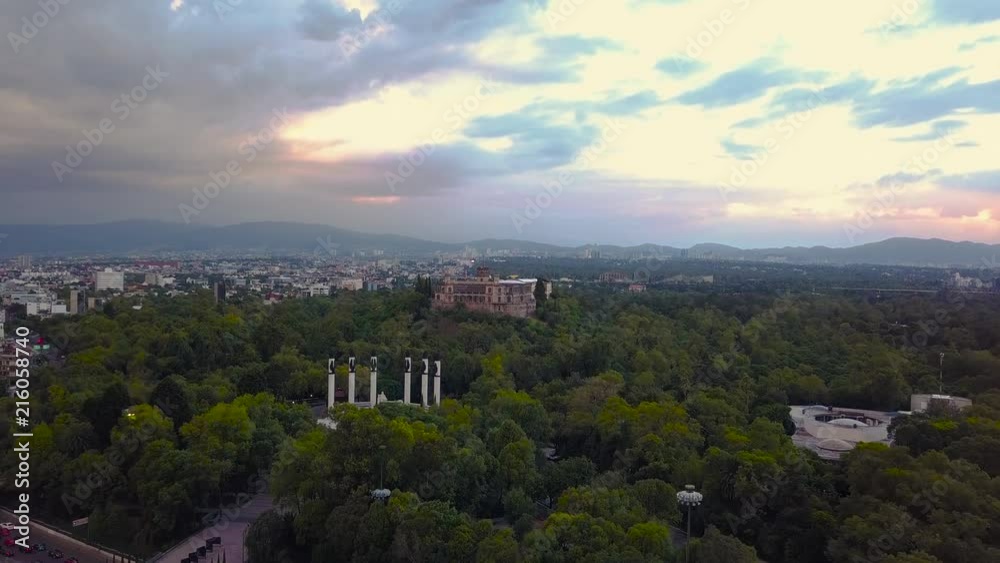 Mexico City Chapultepec Park aerial view Mexico City Chapultepec Park aerial view