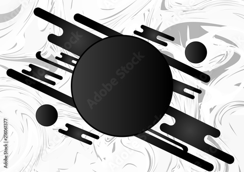 Black and White geometric abstract background with copy space. Vector illustration