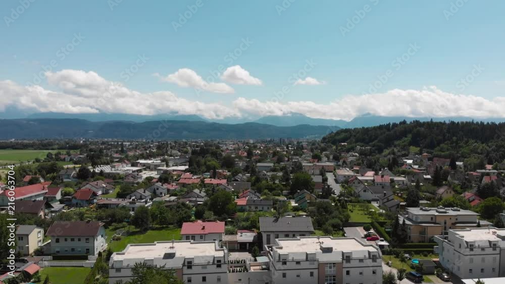 A city shot with some epic view and birds flying close by A city shot with some epic view and birds flying close by