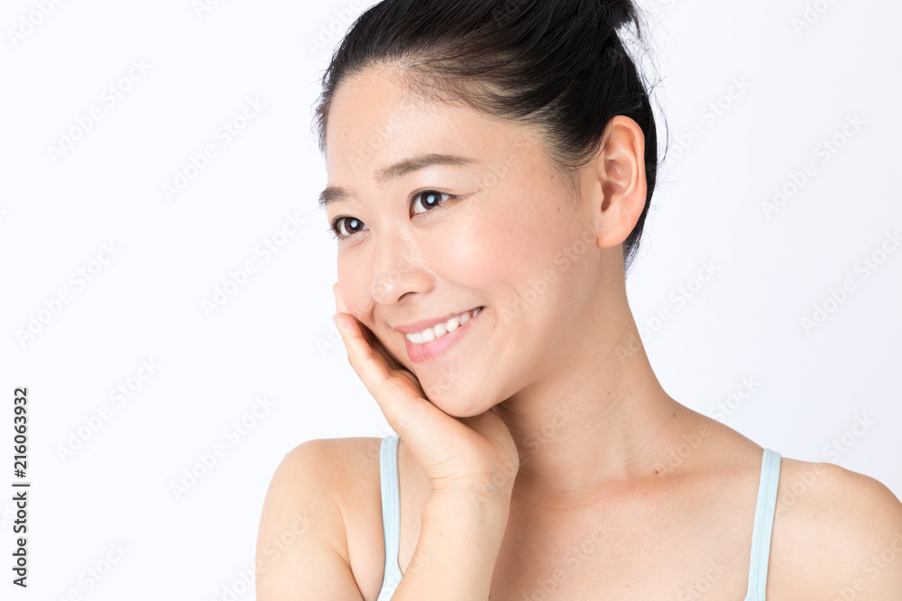 portrait of attractive asian woman beauty image on white background portrait of attractive asian woman beauty image on white background