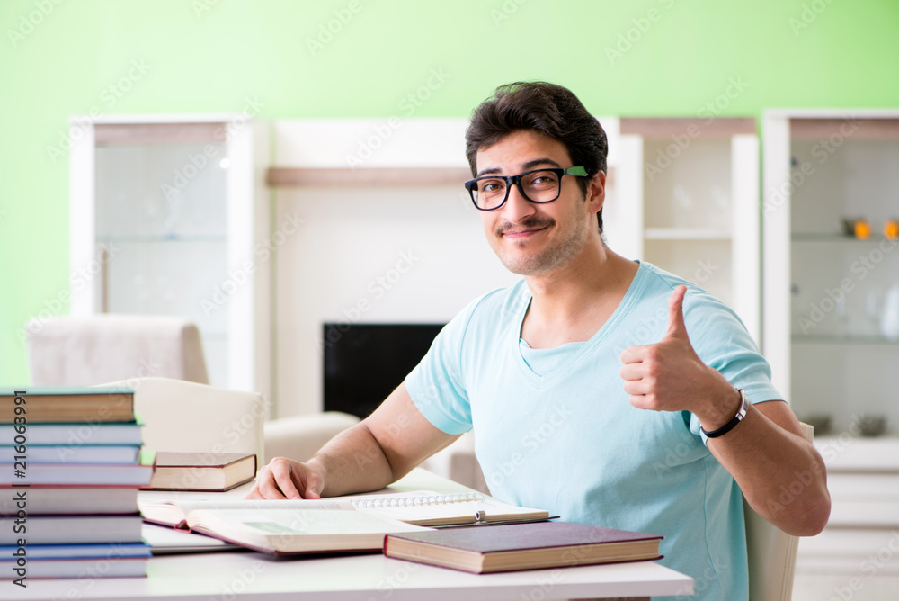 Student preparing for university exams at home Student preparing for university exams at home
