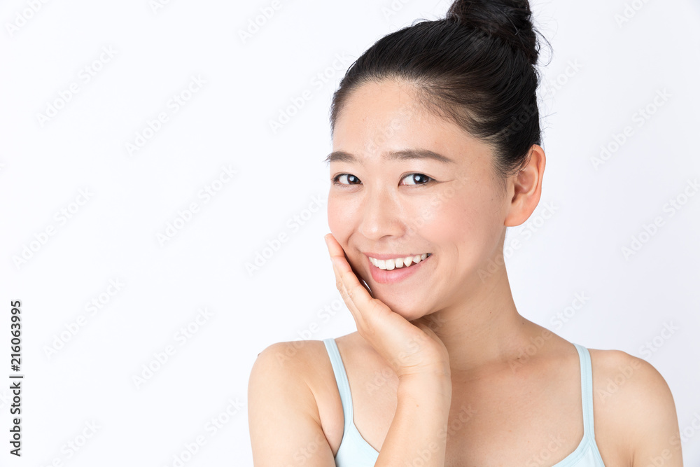 portrait of attractive asian woman beauty image on white background portrait of attractive asian woman beauty image on white background