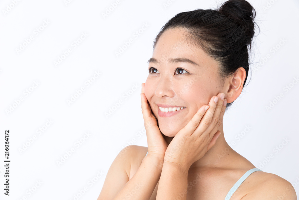 portrait of attractive asian woman beauty image on white background portrait of attractive asian woman beauty image on white background