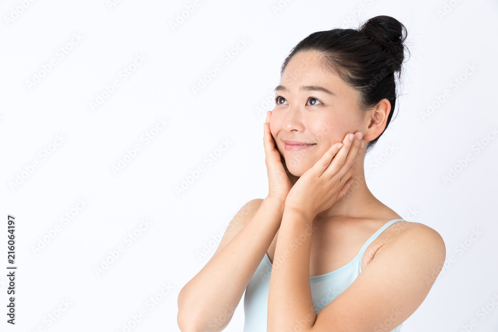 portrait of attractive asian woman beauty image on white background portrait of attractive asian woman beauty image on white background