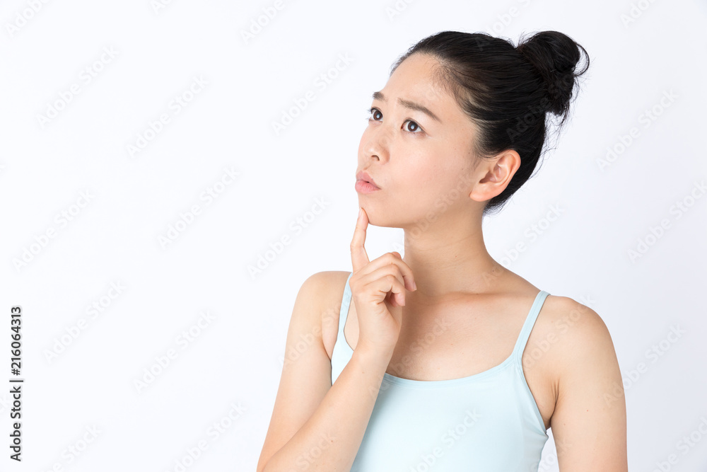 portrait of attractive asian woman beauty image on white background portrait of attractive asian woman beauty image on white background