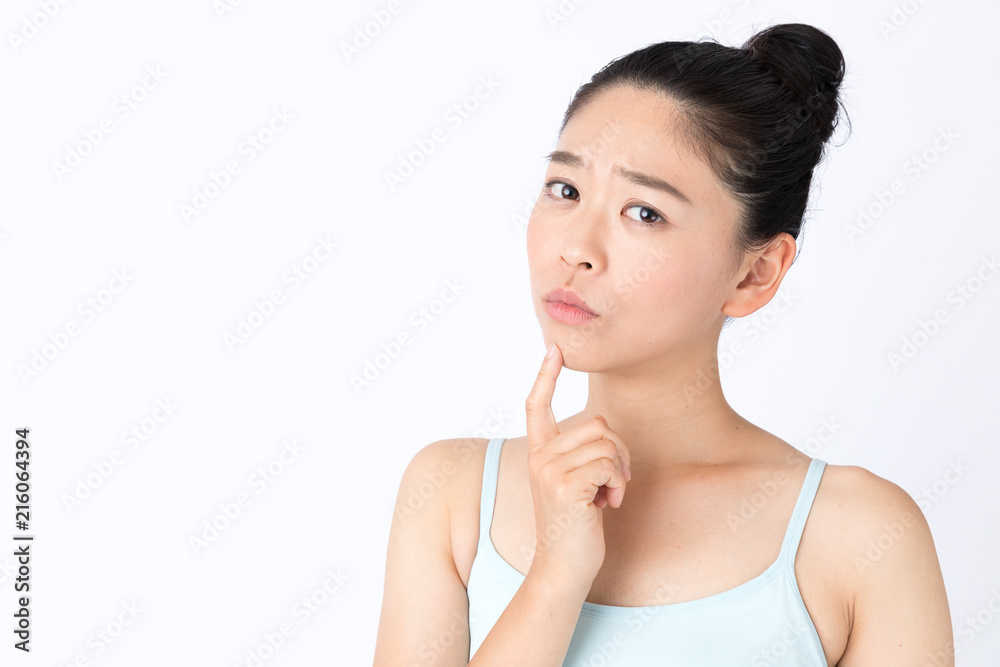 portrait of attractive asian woman beauty image on white background portrait of attractive asian woman beauty image on white background