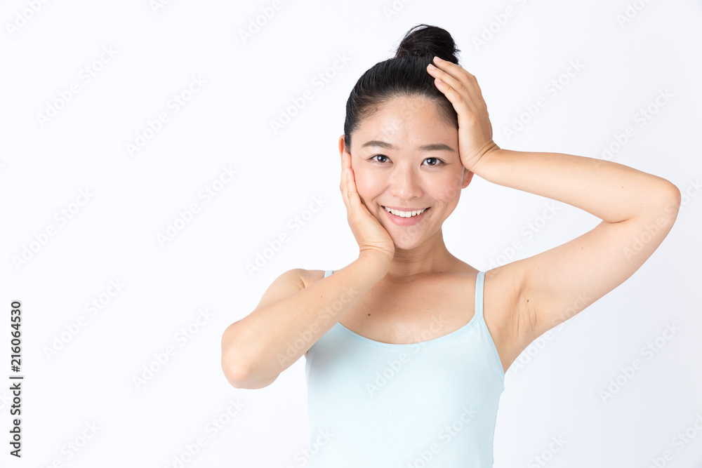 portrait of attractive asian woman beauty image on white background portrait of attractive asian woman beauty image on white background
