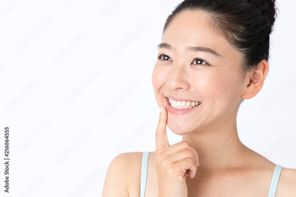 portrait of attractive asian woman beauty image on white background portrait of attractive asian woman beauty image on white background