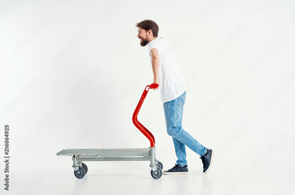 a man with a cart a man with a cart