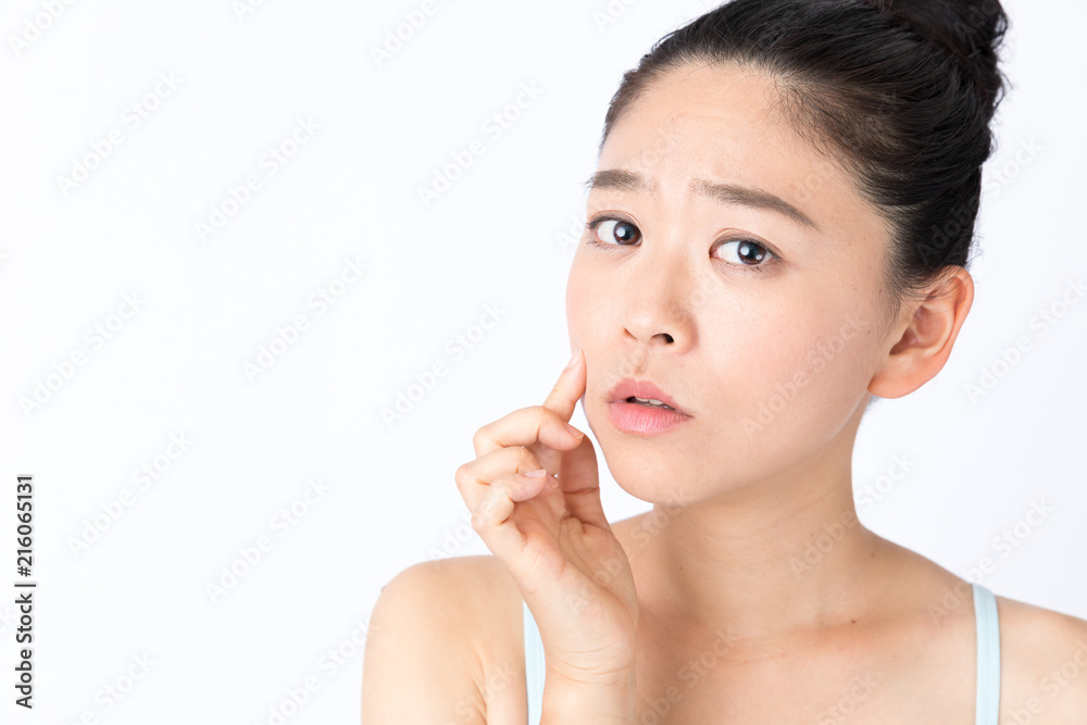 portrait of attractive asian woman beauty image on white background portrait of attractive asian woman beauty image on white background