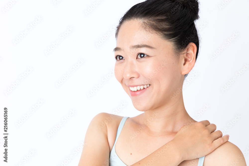 portrait of attractive asian woman beauty image on white background portrait of attractive asian woman beauty image on white background
