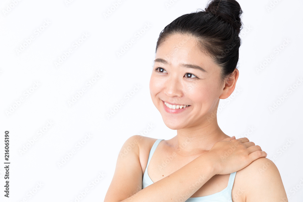 portrait of attractive asian woman beauty image on white background portrait of attractive asian woman beauty image on white background