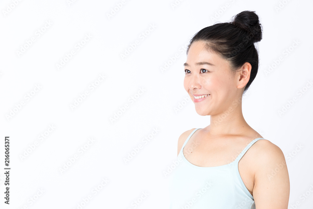 portrait of attractive asian woman beauty image on white background portrait of attractive asian woman beauty image on white background