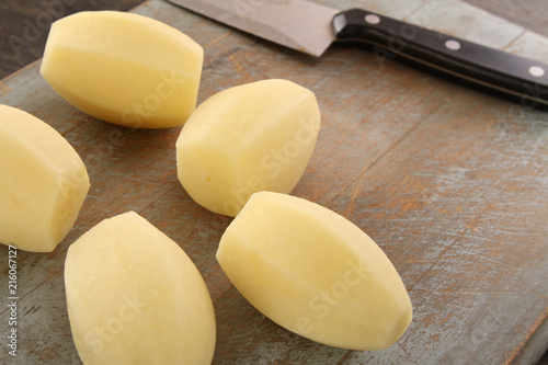 preparing fresh potatoes
