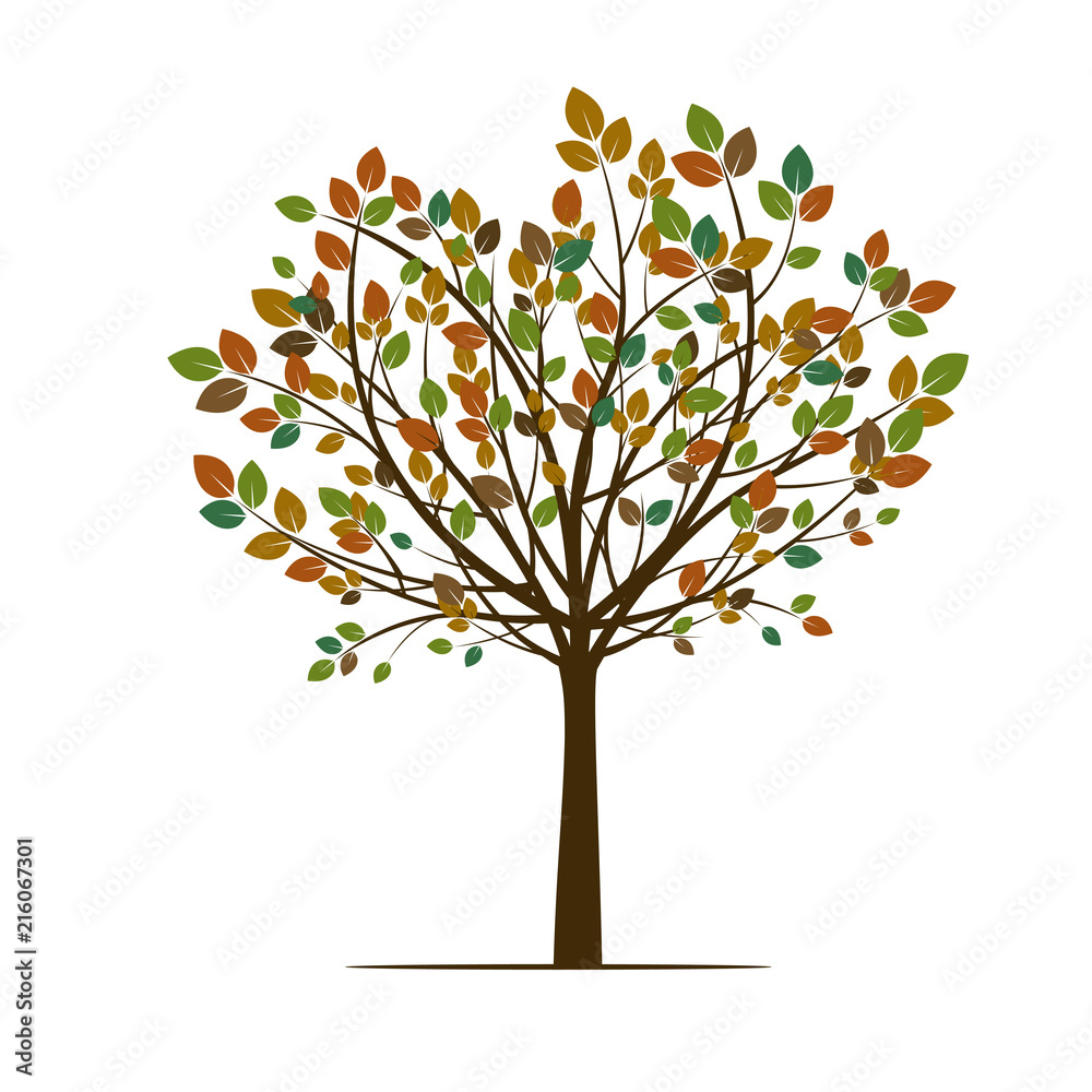 Obraz premium Autumn Tree. Vector Illustration.