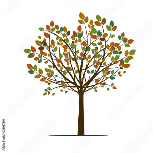 Fototapeta Naklejka Na Ścianę i Meble -  Autumn Tree. Vector Illustration.