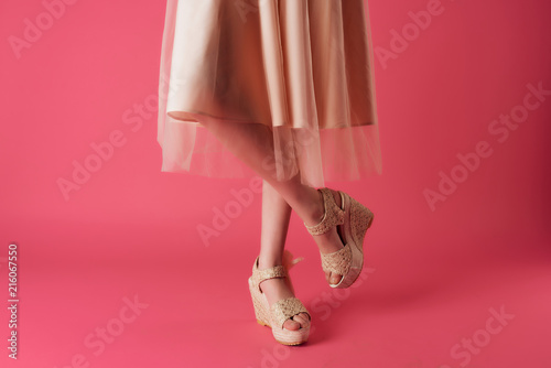 legs fashion dress pink style
