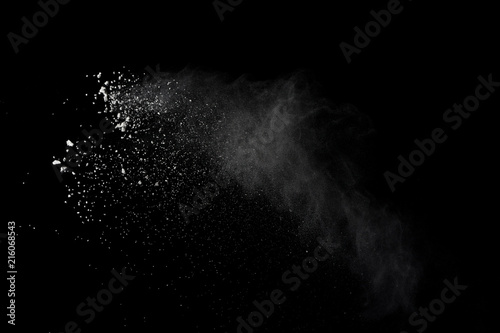 Fotografie, Tablou White powder explosion isolated on black background