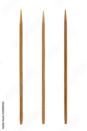Toothpicks isolated on white background with clipping path included.