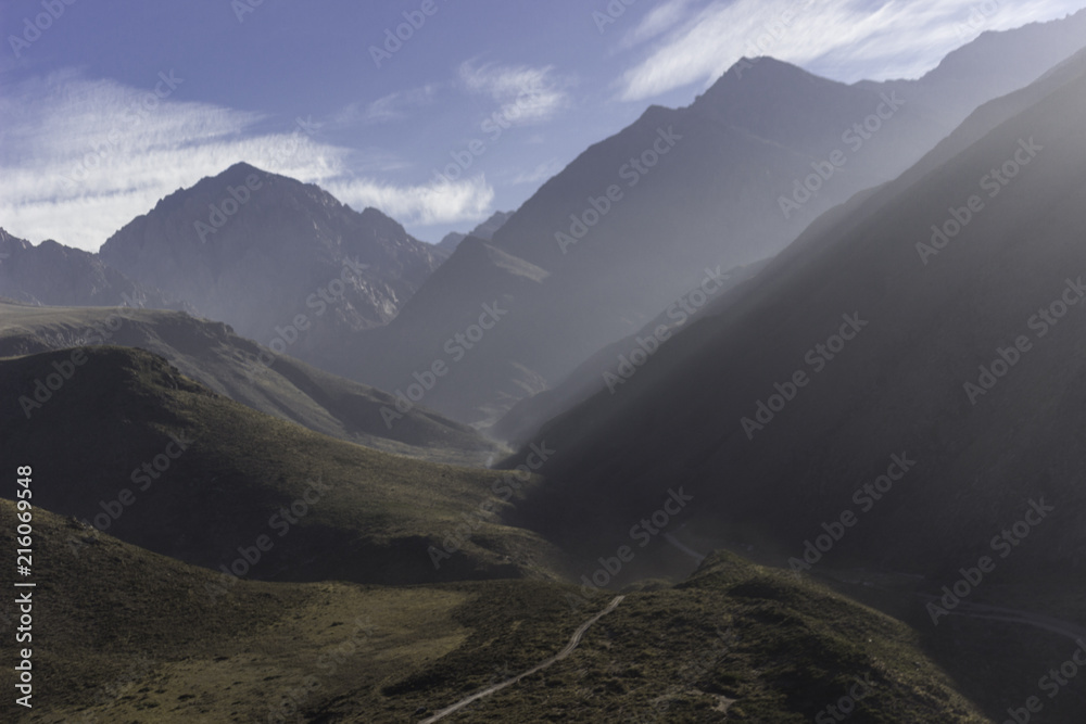 sun in montain