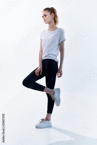 woman in sportswear yoga exercises