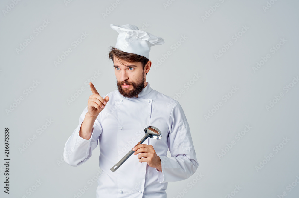 chef with knife and fork chef with knife and fork