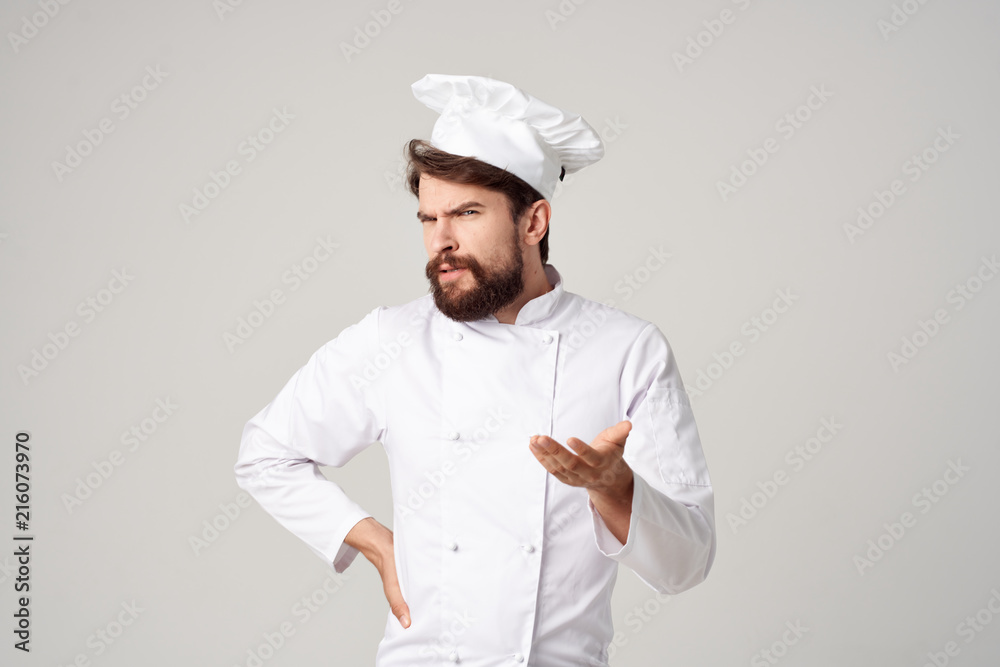 portrait of a chef isolated on white portrait of a chef isolated on white