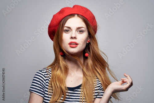 girl in red hat