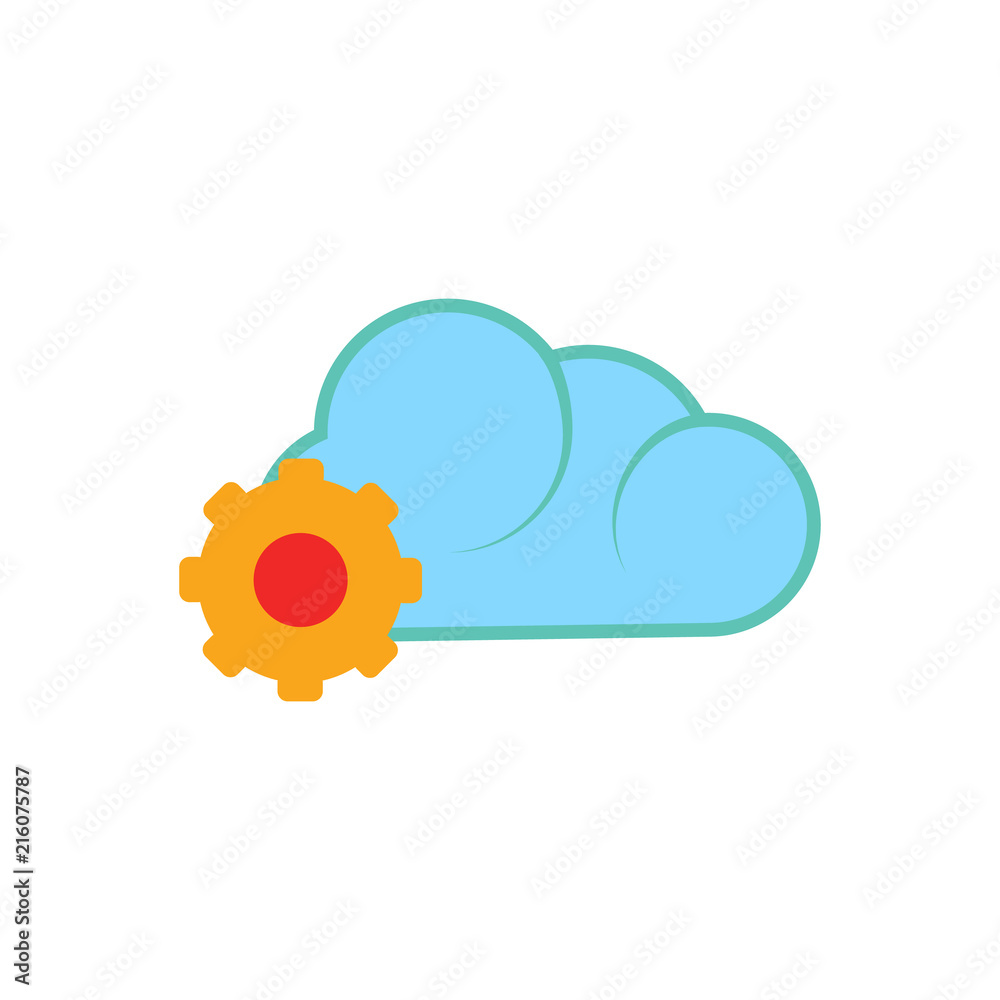 Gear Cloud Computing Logo Icon Design Gear Cloud Computing Logo Icon Design