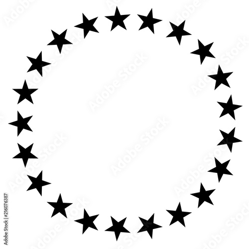stars in circle icon on white background. stars in circle design for diagram, infographics, chart, presentation, app, UI. flat style. stars border frame symbol. European Union sign.