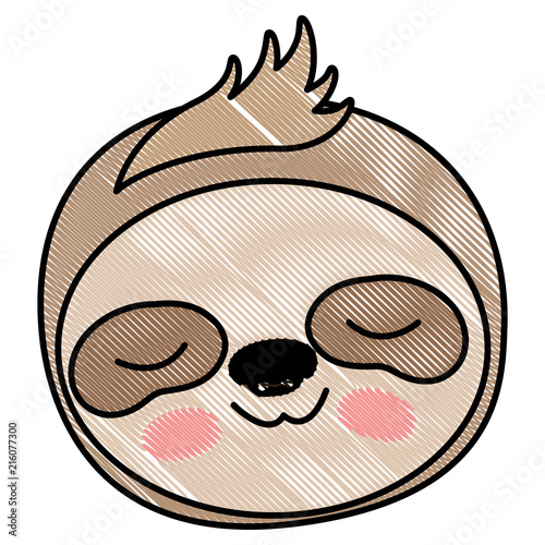 wild sloth animal head vector illustration design