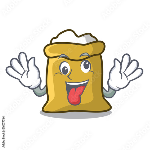 Crazy flour mascot cartoon style