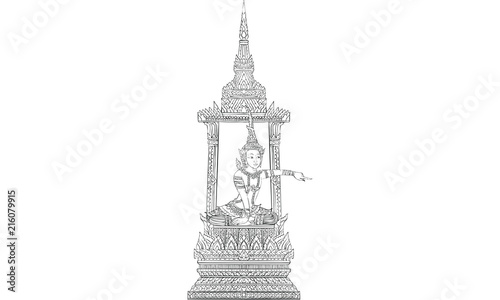 Thai traditional painting, tattoo, vector