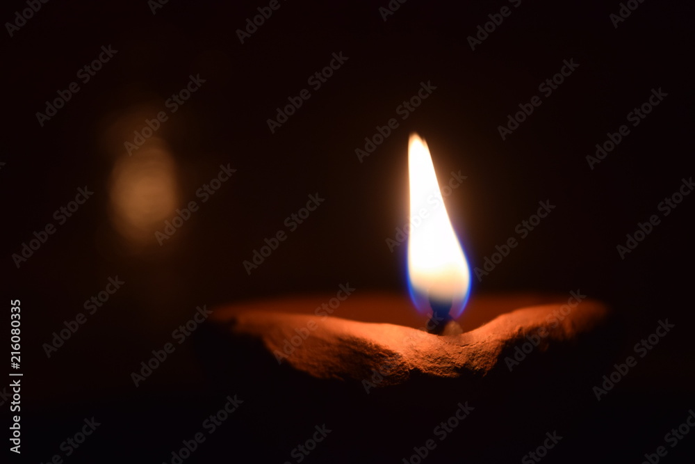 diwali diya lamp made of mud with oil in it Stock Photo | Adobe Stock