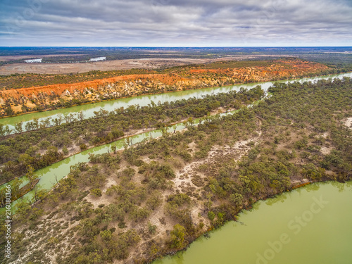 Murray River eroding sandstone cliffs in South Australia